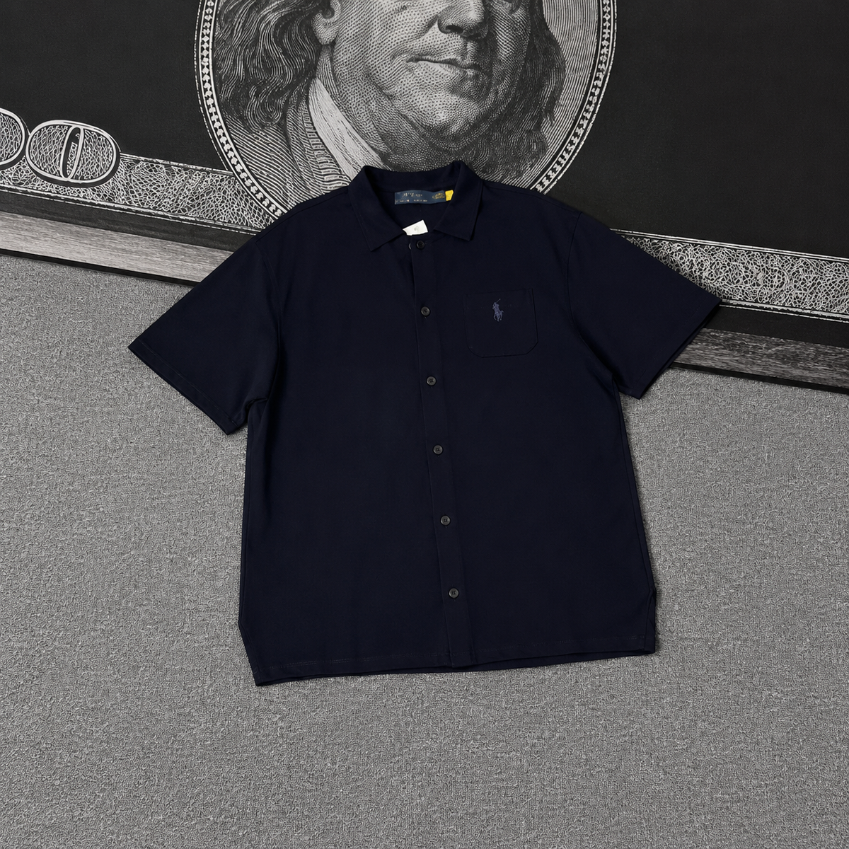 Ralph Lauren T-shirt Convertible Collar Button-Front Knit Tee