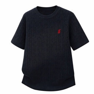 Ralph Lauren T-shirt Cable Knit Short Sleeve Crewneck Tee