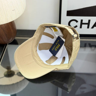 Ralph Lauren Hat Light Khaki Baseball Cap with Navy Pony Embroidery