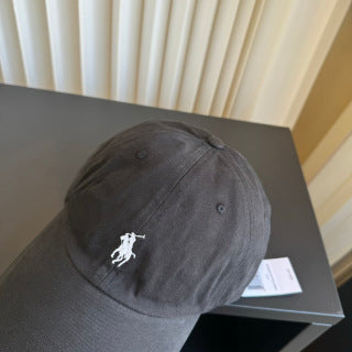 Ralph Lauren Hat Faded Charcoal White Pony Washed Baseball Cap