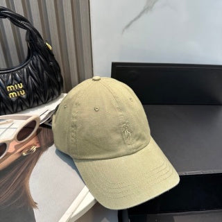 Ralph Lauren Hat Olive Khaki Tonal Pony Paneled Baseball Cap