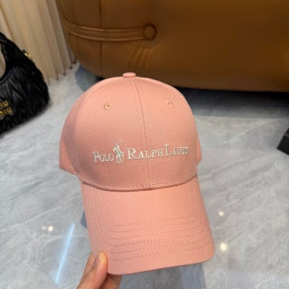 Ralph Lauren Hat Blush Pink Textured Baseball Cap with White Polo Ralph Lauren Wordmark
